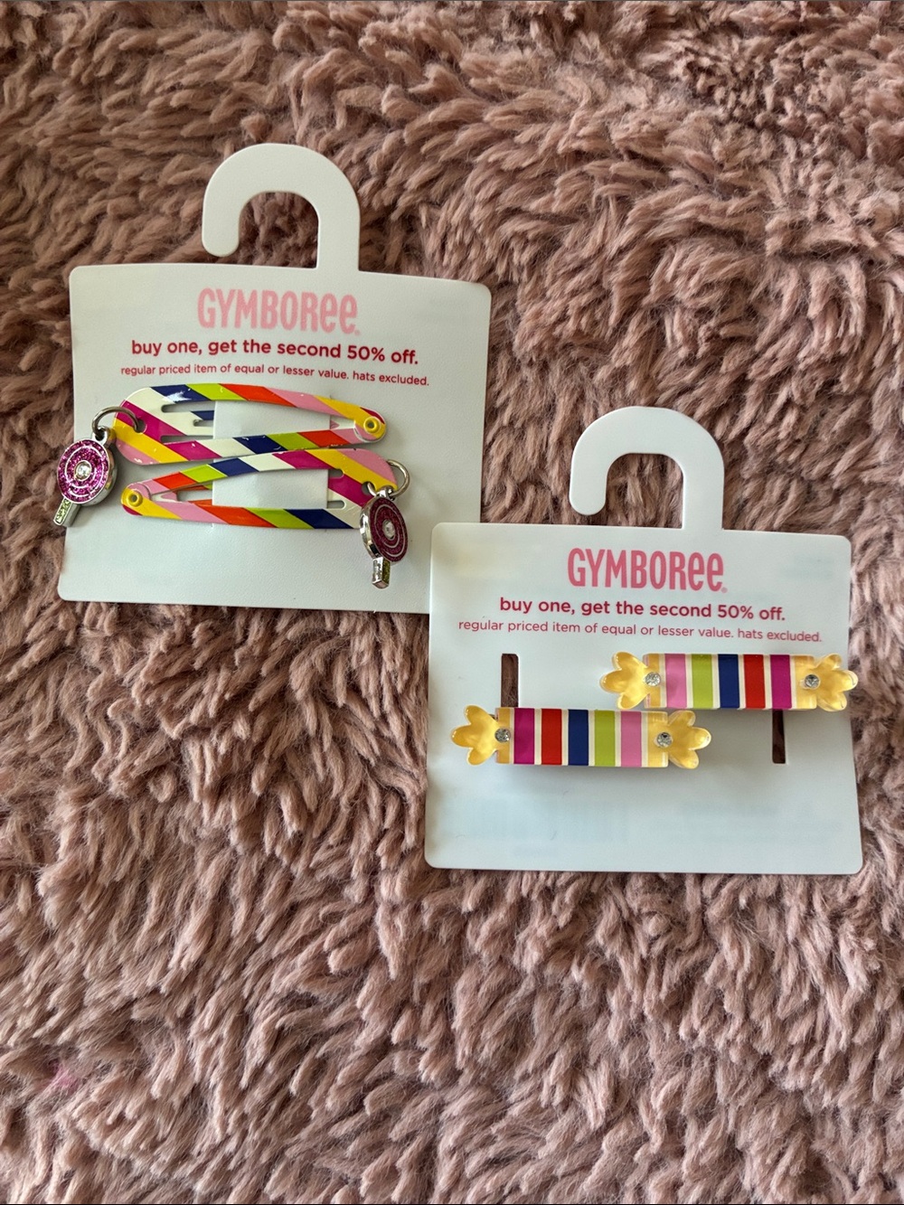 Gymboree Kids' Candy Shop Multicolor Stripe Hair Clips - Set of 4